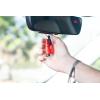 imageresqme The Original Emergency Keychain Car Escape Tool 2in1 Seatbelt Cutter and Window Breaker Made in USA Yellow  Compact Emergency HammerRed Single