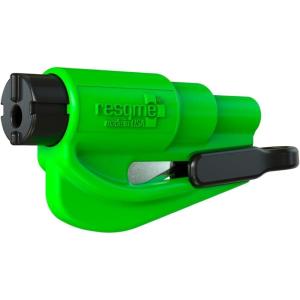 imageresqme The Original Emergency Keychain Car Escape Tool 2in1 Seatbelt Cutter and Window Breaker Made in USA Yellow  Compact Emergency HammerLime Green