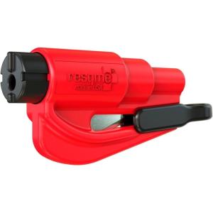 imageresqme The Original Emergency Keychain Car Escape Tool 2in1 Seatbelt Cutter and Window Breaker Made in USA Yellow  Compact Emergency HammerRed Single