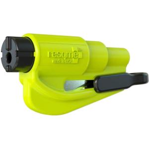 imageresqme The Original Emergency Keychain Car Escape Tool 2in1 Seatbelt Cutter and Window Breaker Made in USA Yellow  Compact Emergency HammerYellow single